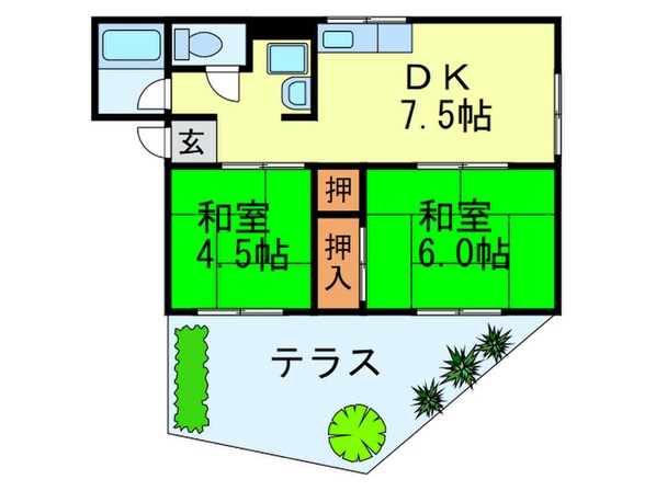 ウエストハイツＡ棟の物件間取画像